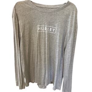 Hurley Men's Light Gray Long Sleeve Soft Graphic T-Shirt Men's Size XL